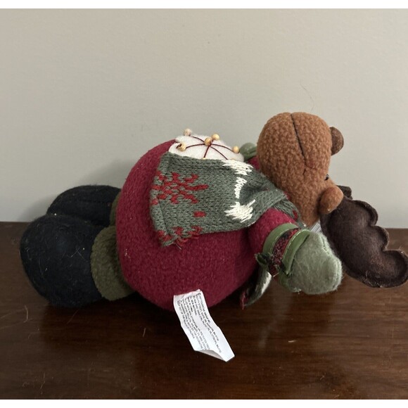 Christmas Moose Plush Holiday Inspirations Knit Scarf Snowflake Sweater Decor - Picture 7 of 12